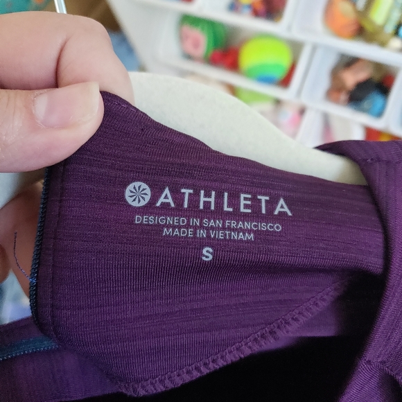 Athleta Stinson Back Zip Long Sleeve Top Wild Bloom Small - Picture 4 of 5